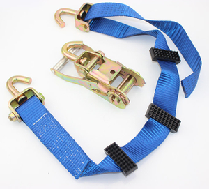 China Multifunctional Polyester Tire Straps/Car Wheel Strap with 3 wire J hook or W/swivel hooks