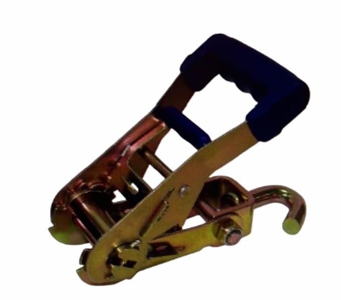 Heavy Duty Rubber Coated Ratchet buckle with swivel J hook for car strap-Rubber Handle Ratchet W/Swivel J hook