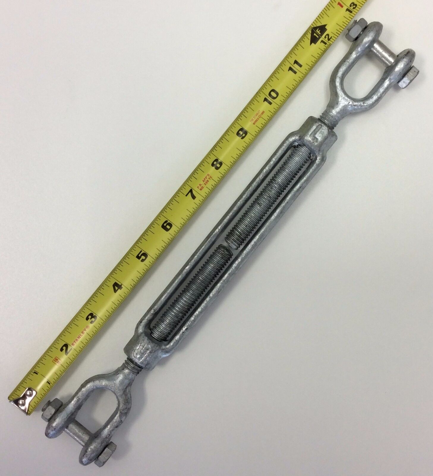 Galvanized US Federal Turnbuckle 1/2"x6" JAW/JAW for Wire Rope Cable