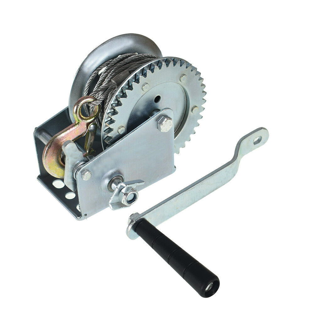 Hand Winch Crank Gear Winch With Wire Rope Heavy Duty For Trailer, Boat Or ATV