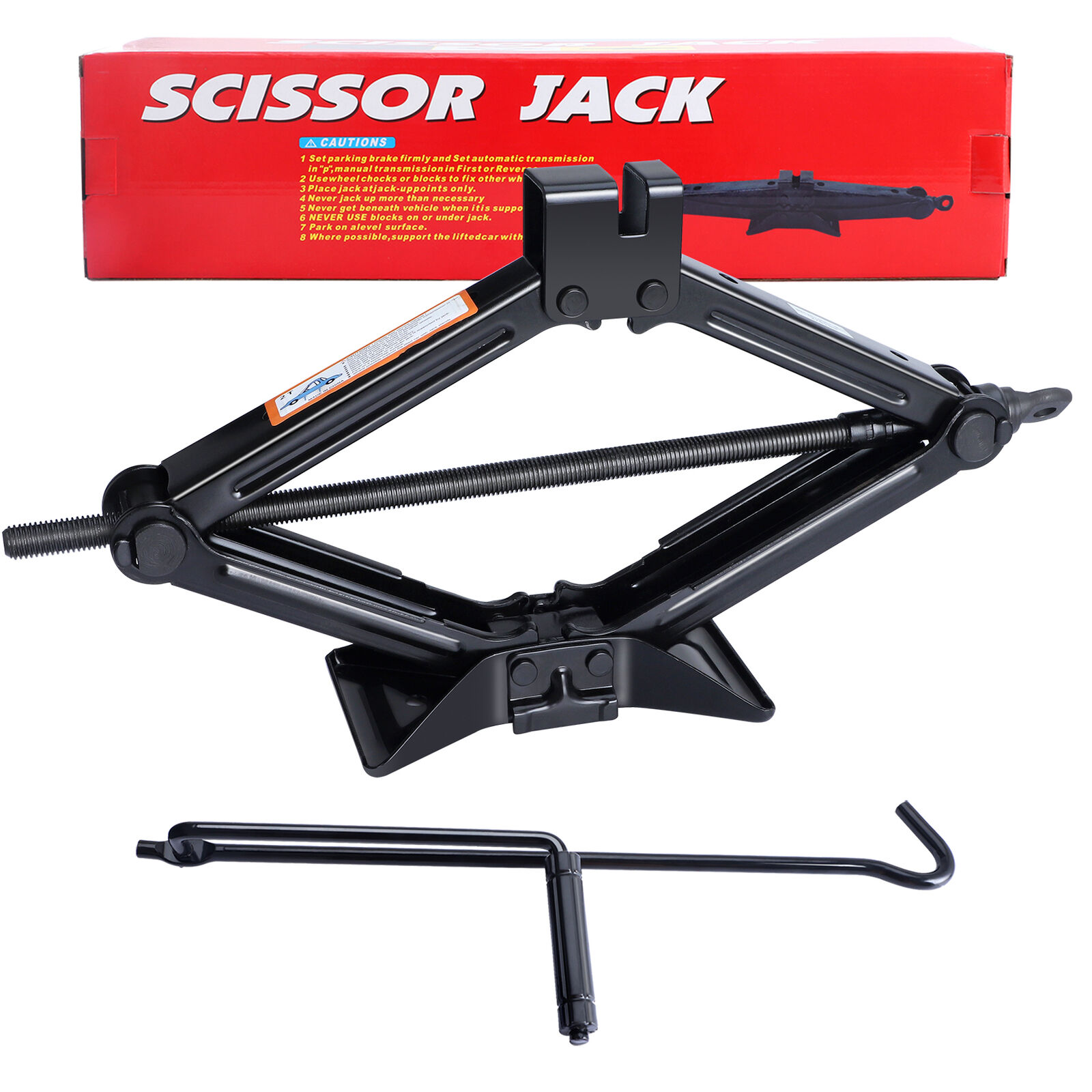 Heavy Duty Foldable Hand Scissor Jack for car van Garage Tire Wheel Lug Wrench Jack