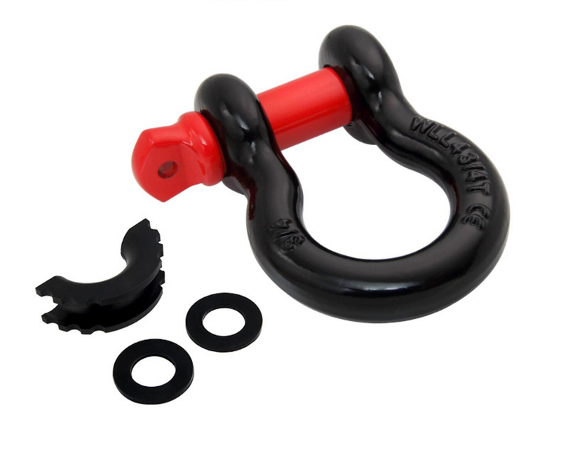 China Manufacturer Heavy Duty 3/4" Towing Shackle with Rubber Protective Sleeve for tow strap winch off-load vehicle recovery